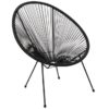 ACAPULCO Πολ.Μεταλ.Μαύρη, Plastic Rattan Μαύρο