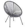 ACAPULCO Πολ.Μεταλ.Μαύρη, Plastic Rattan Γκρι