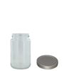 Βάζο γυάλινο 370ml, σειρά STD, με καπάκι (φ6.3cm) ασημένιο
