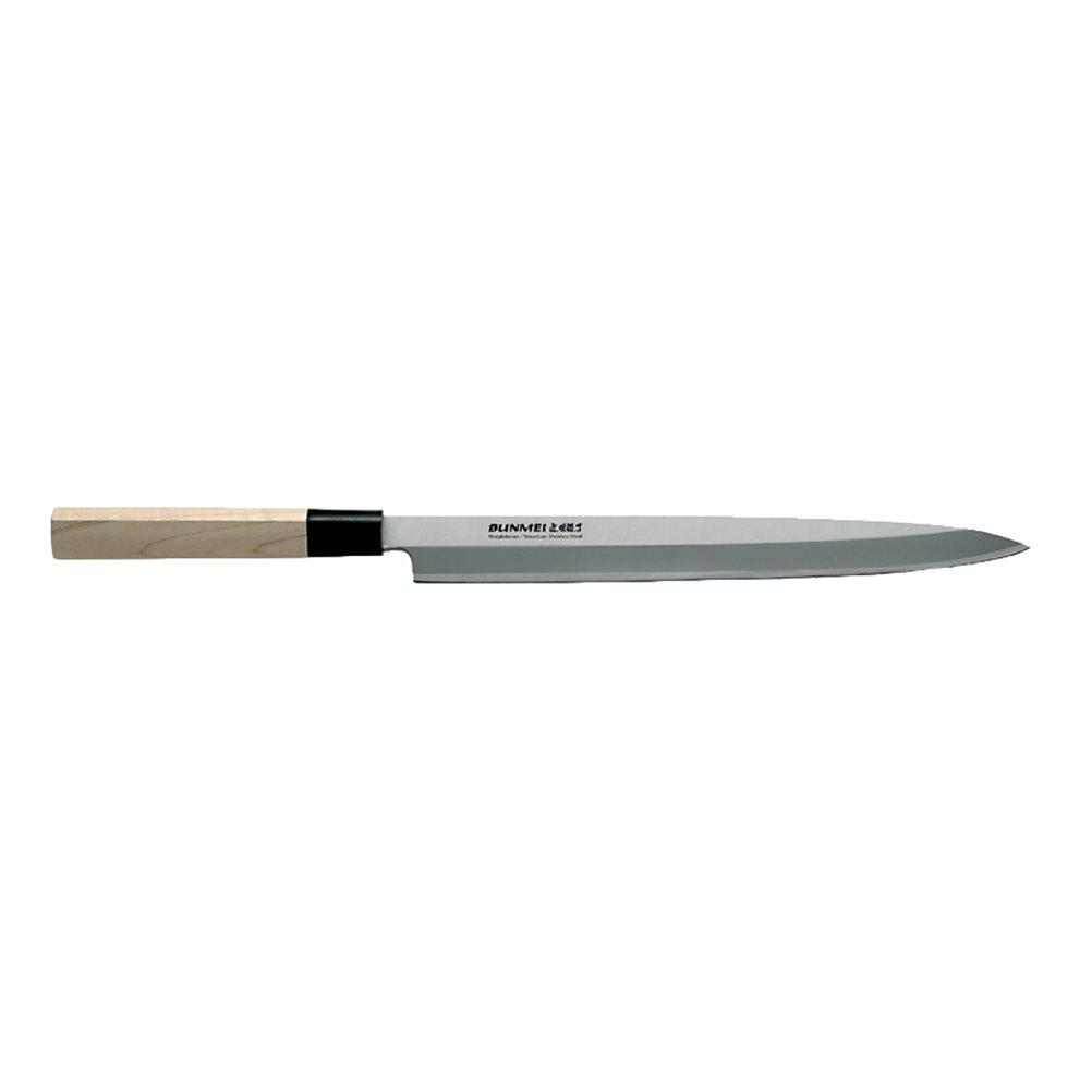 Γιαπωνέζικο χειροποίητο μαχαίρι, Yanagi Sashimi 30cm, BUNMEI με ξύλινη λαβή από Ιαπωνική Μανόλια ( Kobushi magnolia )