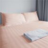 Σεντόνι μονό 170x270cm, 100% βαμβακοσατέν ριγέ, 200 κλωστές, μερσεριζέ siliconized, ροζ