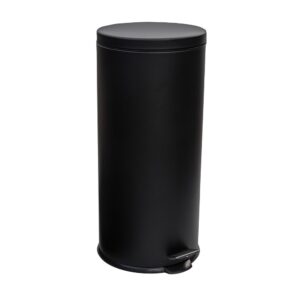 Καδος Απορριματων 30lt, φ31xΥ64.5cm, INOX, μαύρος ματ, με pedal, ESTIA