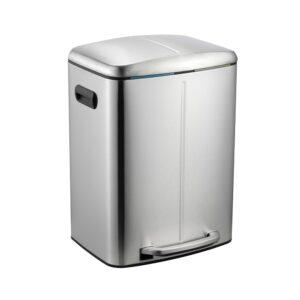 Καδος Απορριματων 20+20lt ανακύκλωσης, soft-close, 44x40xΥ60cm, INOX ματ, με pedal, ESTIA