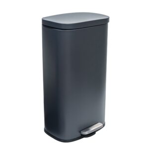 Καδος Απορριματων 30lt οβαλ, soft-close, 29.5x34.7xΥ64cm, INOX, γκρι ματ, με pedal, ESTIA