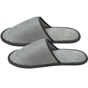Ζεύγος Παντόφλες 29.5cm, πολυτελείας Velour, με σόλα EVA 6mm, γκρι
