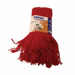 Σφουγγαρίστρα Επαγγελματική με Νήμα Cotton Plus, Κόκκινη, SANITAS PRO