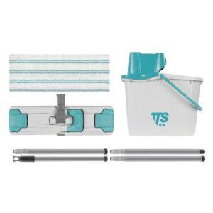 Σετ σφουγγαρίστρα 35x15cm με κοντάρι 1.4m & κουβά 14lt, TTS Cleaning