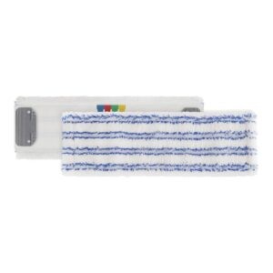 Πανέτα μικροφίμπρας, 40x15cm, 0.75dtx, άσπρη με μπλε ρίγες, εντατική δράση, TTS Cleaning