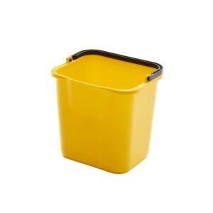 Πλαστικός κουβάς με χερούλι 4.7lt, 21.3x17.7x21.5cm, στοιβαζόμενος, κίτρινος. Trust