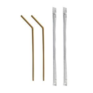 Πακέτο 250 Χάρτινα Καλαμάκια, Kraft, 3 φύλλων, 220x5.5mm, Frappe, Σπαστά, 1/1 χαρτί