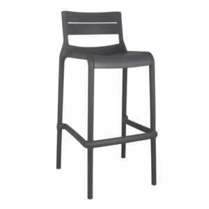 SERENA Σκαμπό Bar PP - UV Ανθρακί, Ύψος Καθίσματος 65cm