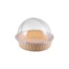 Ψωμιέρα Rattan (PP) με Διάφανο Καπάκι Roll-Top (PC), Στρογγυλή φ40xΥ42cm, Υψηλής Αντοχής, Μπεζ
