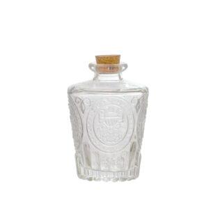 Καραφάκι γυάλινο 15cl, σκαλιστό ΑΝΤΙΚ, με πώμα φελλού