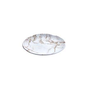 Πιατέλα Παρουσίασης μελαμίνης, φ28xΥ3.5cm, 550gr, άσπρο ματ μάρμαρο
