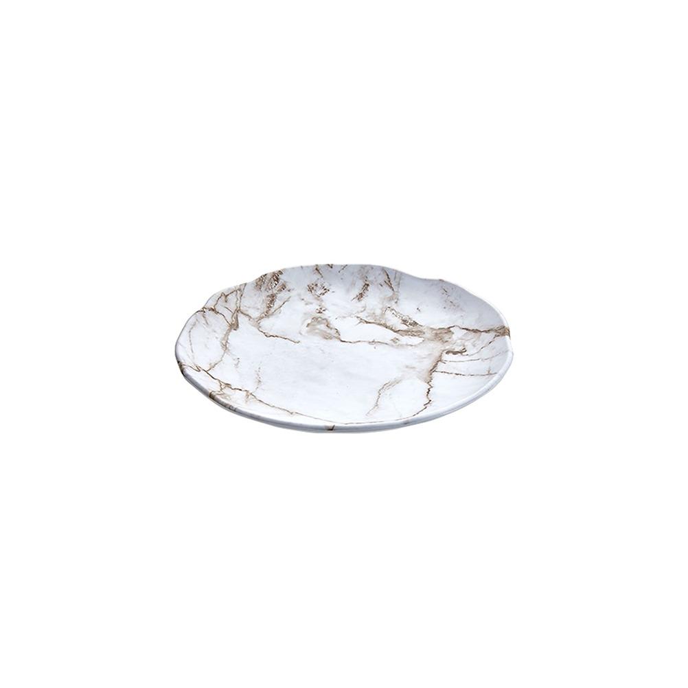 Πιατέλα Παρουσίασης μελαμίνης, φ21xΥ2.5cm, 310gr, άσπρο ματ μάρμαρο