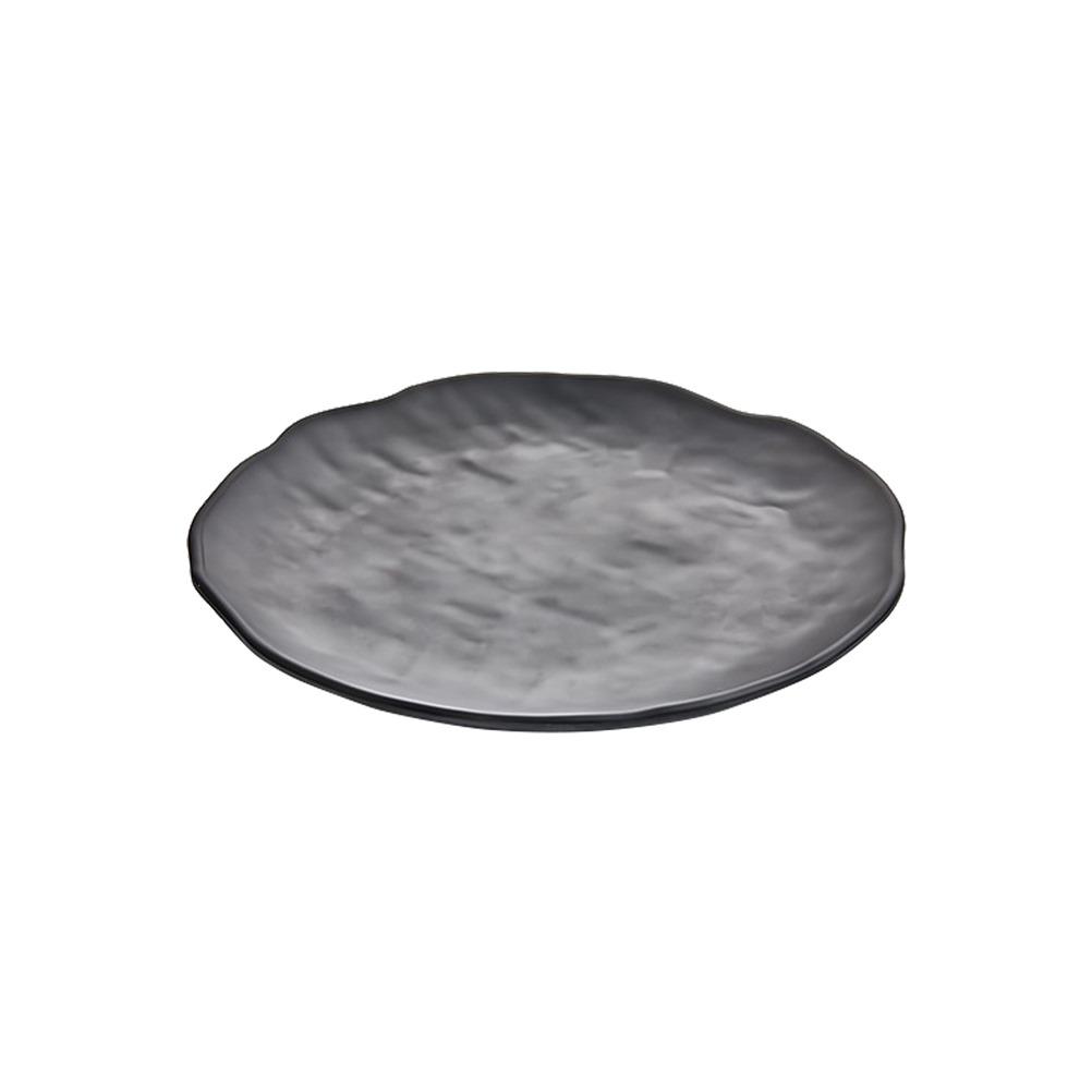 Πιατέλα Παρουσίασης μελαμίνης, φ28xΥ3.5cm, 550gr, μαύρο ματ πέτρα