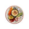 Πιάτο μελαμίνης, φ26.5xΥ2cm, λευκό με decor, Σειρά Corfu, Leone