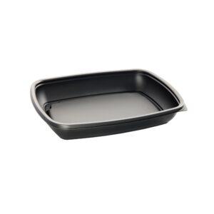 Δοχείο Τροφίμων Ορθογώνιο 600ml, 23x16x4cm, PP, Μαύρο, Μίας Χρήσης, Sabert