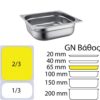 Δοχείο γαστρονομίας ανοξείδωτο 18/10, GN2/3 (35.4x32.5)-6,5cm, FUECO