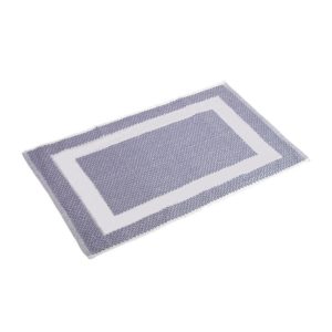 Πατάκι μπάνιου γκρι με λευκή κορνίζα 50 x 75 cm, 700gr/m²