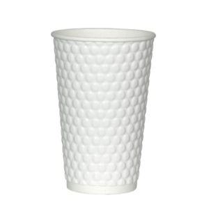 Premium Χάρτινο Ποτήρι 475ml-16oz, διπλού τοιχώματος, ζεστών και κρύων, λευκό.