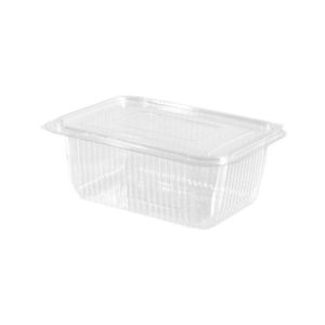 Σκεύος PET Διάφανο Ορθογώνιο 1000cc,18,5x14,5x7cm, με Καπάκι