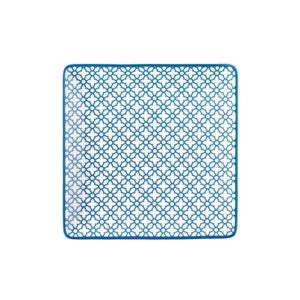 Πιάτο Ρηχό πορσελάνης τετράγωνο 25x25cm - φ35cm, Σειρά KROZ Μπλε, LUKANDA