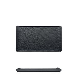 Πιατέλα πορσελάνης 26x15cm, μαύρη, PIETRA EFFETO, M1934
