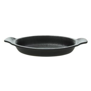 Σαγανάκι Οβάλ Πορσελάνης 28x15.5x4Υcm, Σειρά VULCANIA, μαύρο, TOGNANA