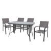 AMIRAL Set (Μετ.Τρ.140x80cm+4 Πολ.Alu) Ανθρακί/Text.Γκρι