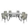ASTOR Set (6 Πολ.+1 Τραπ.150x90) Μεταλ.Ανθρακί/Μαξιλάρι Μπεζ