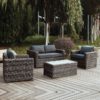 ARIZONA Set (Τραπ+2θέσ+2Πολ) Wicker Grey Brown Μαξ.Aνθρακί