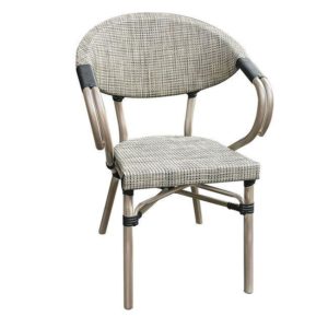 COSTA Πολυθ.Alu Antique Grey/Textilene Μπεζ