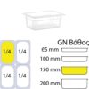 Δοχείο Τροφίμων PP, χωρίς καπάκι, GN1/4 (162 x 265mm) - ύψος 150mm